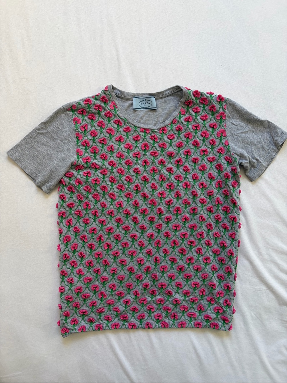 Prada floral appliqué textured Rose knit Top from Fall/Winter 2012 collection